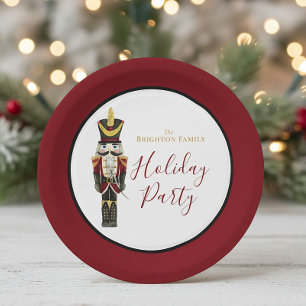 Nutcracker Traditional Holiday Christmas Red Paper Plates