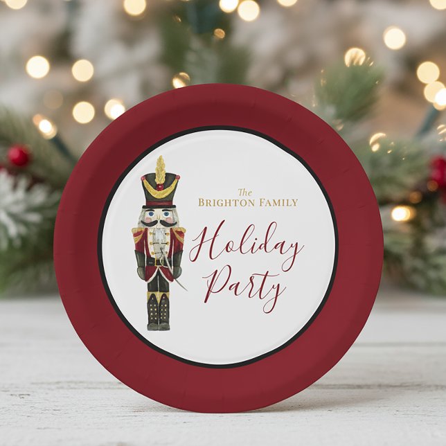 Nutcracker Traditional Holiday Christmas Red  Paper Plates (Creator Uploaded)