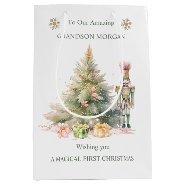 Nutcracker Tree Baby 1st Christmas Gift Bag (Front)