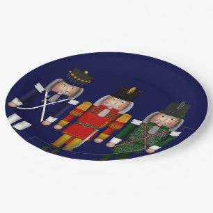 Nutcracker Trio-Blue-PAPER PARTY PLATES
