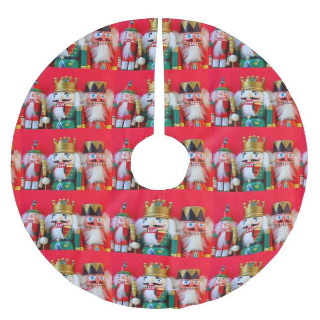 Nutcracker trio brushed polyester tree skirt (Front)