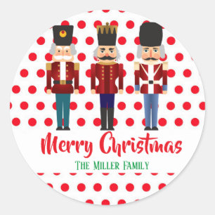 Nutcracker Trio Christmas Holiday Classic Round Sticker