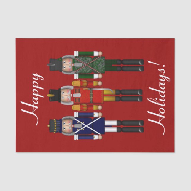 Nutcracker Trio-Red-Tissue Wrapping Paper (Front)