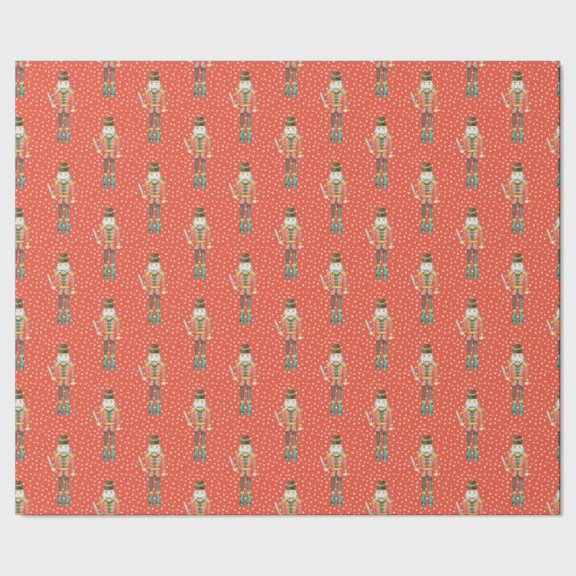 Nutcracker Vintage Christmas Wrapping Paper (Seam)