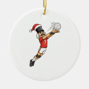 Nutcracker Volleyball Player Holiday Sports Xmas Ceramic Ornament