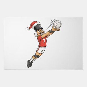 Nutcracker Volleyball Player Holiday Sports Xmas  Doormat