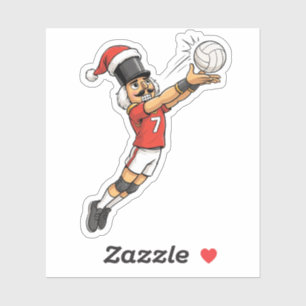 Nutcracker Volleyball Player Holiday Sports Xmas Sticker