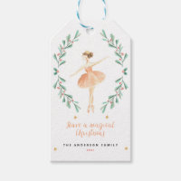 Nutcracker watercolor botanical cute Christmas Gif Gift Tags