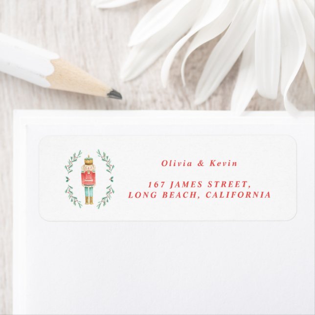 Nutcracker watercolor botanical cute Christmas Gif Label (Insitu)