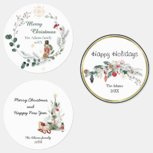 Nutcracker watercolor botanical cute Christmas  Kids' Labels