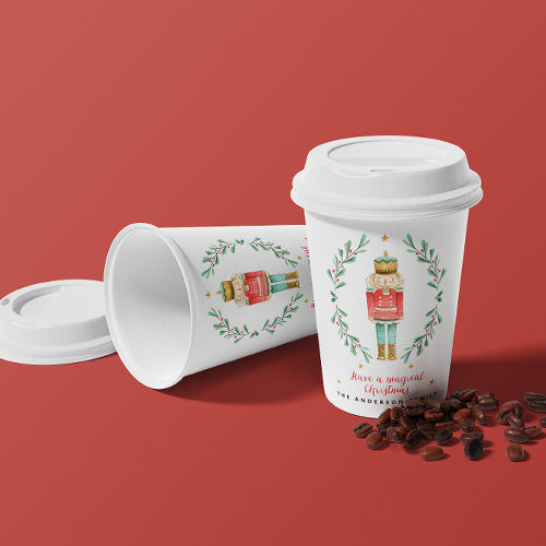 Nutcracker watercolor botanical cute Christmas Paper Cups Nutcracker watercolor botanical cute Christmas Paper Cups