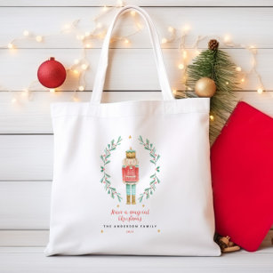 Nutcracker watercolor botanical cute Christmas Tote Bag