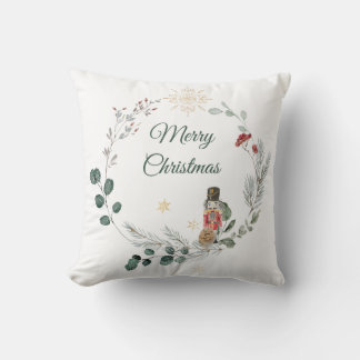 Nutcracker watercolor botanical cute throw pillow