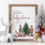 Nutcracker Welcome Sign<br><div class="desc">Nutcracker Welcome Sign. This cute and unique holiday nutcracker baby shower welcome sign features hand-painted watercolor nutcracker toy soldiers,  a beautiful Christmas tree,  and a whimsical matching pattern on the back. Find matching items in the Christmas Holiday Nutcracker Collection.</div>