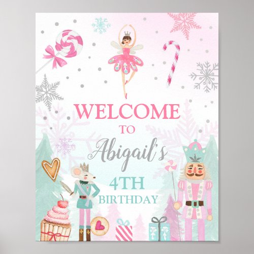 Nutcracker Welcome Sign Land of Sweets Birthday