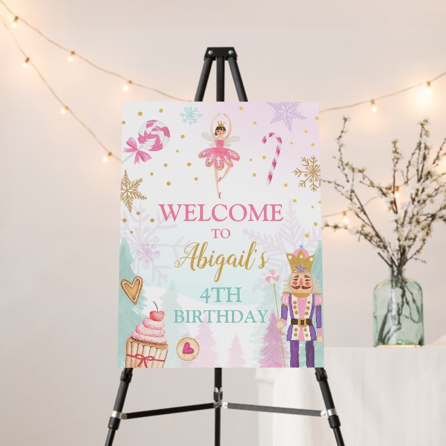 Nutcracker Welcome Sign Land of Sweets Birthday (In Situ (Stand))