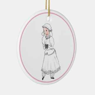 Nutcracker White Lamb Ballerina Personalized Ornam Ceramic Ornament