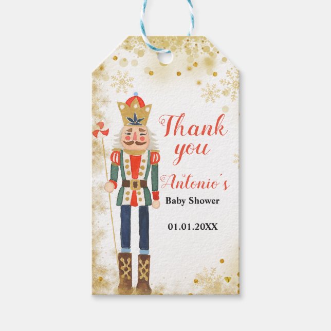 Nutcracker Winter Baby Shower Thank You Tag (Front)