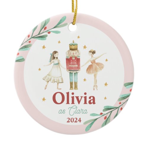 Nutcracker Winter Ballet Christmas Ceramic Ornament