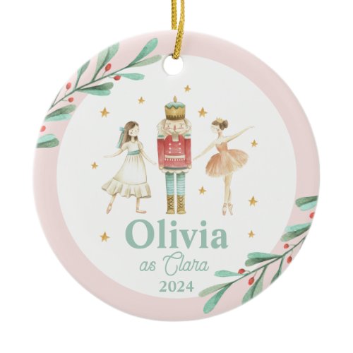 Nutcracker Winter Ballet Christmas Ceramic Ornament