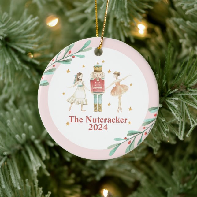 Nutcracker Winter Ballet Christmas Ceramic Ornament (Tree)
