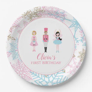 Nutcracker Winter Ballet Snowflake Birthday Paper Plates