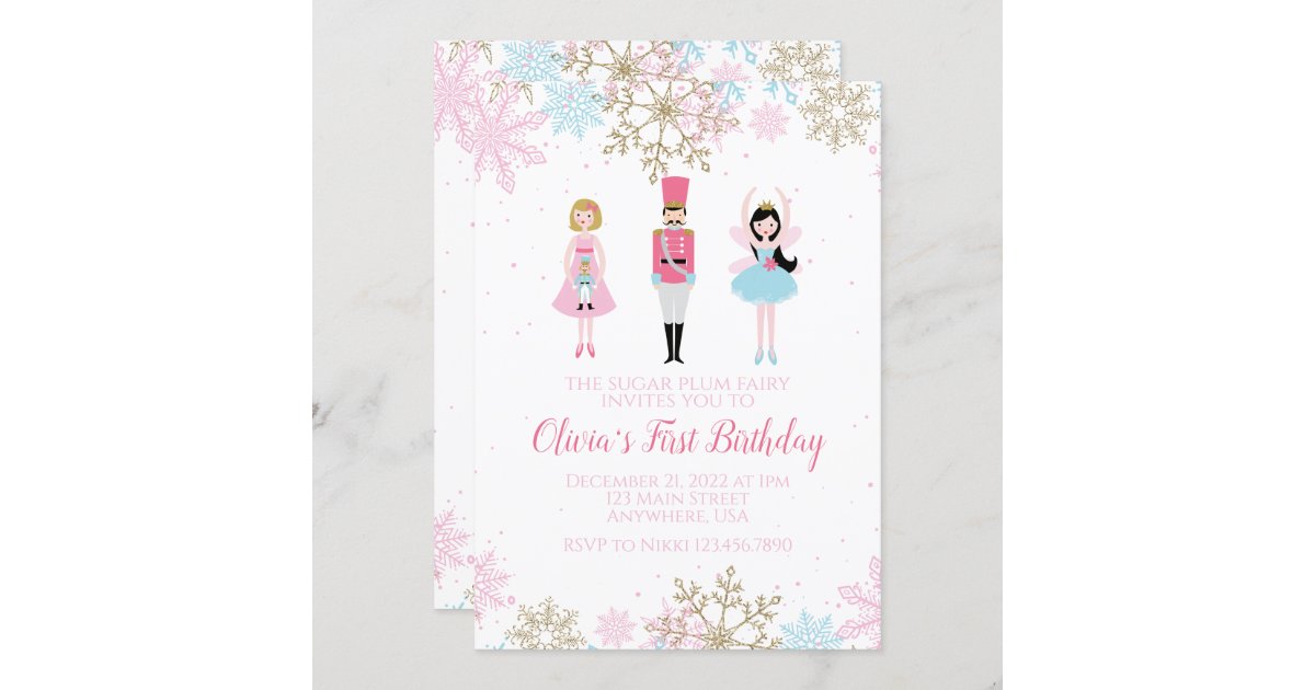 Nutcracker Winter Birthday Invitation 