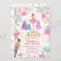 Nutcracker Winter Christmas Snowflakes Baby Shower Invitation