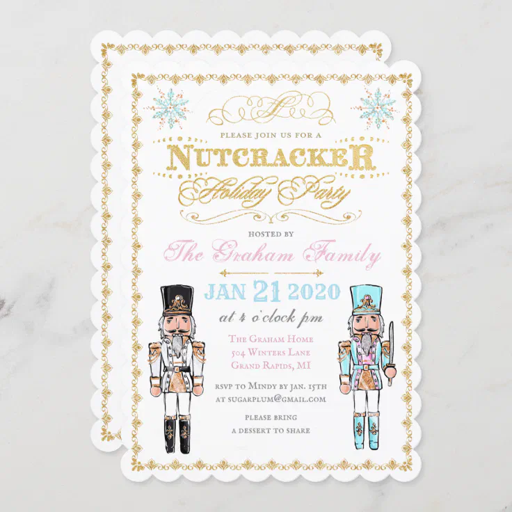 Nutcracker Winter Holiday Party Invitation | Zazzle
