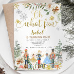 Nutcracker Winter Oh What Fun First Birthday Invitation<br><div class="desc">Nutcracker Winter Oh What Fun First Birthday Invitation</div>