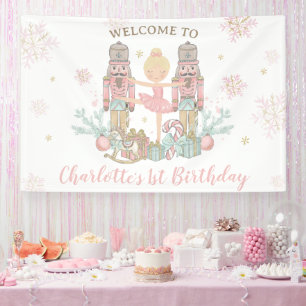 Nutcracker Winter Onederland 1st Birthday Backdrop Banner