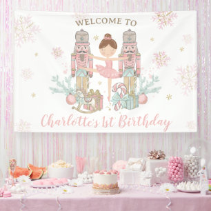 Nutcracker Winter Onederland 1st Birthday Backdrop Banner