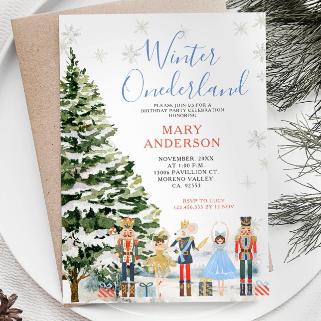 Nutcracker Winter Onederland 1st Birthday Invitation (Creator Uploaded)