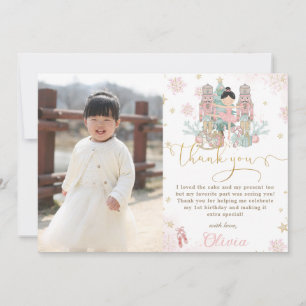 Nutcracker Winter Onederland 1st Birthday Photo Thank You Card