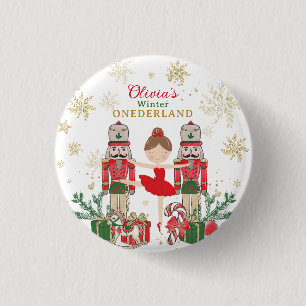 Nutcracker Winter Onederland 1st Birthday Red Button