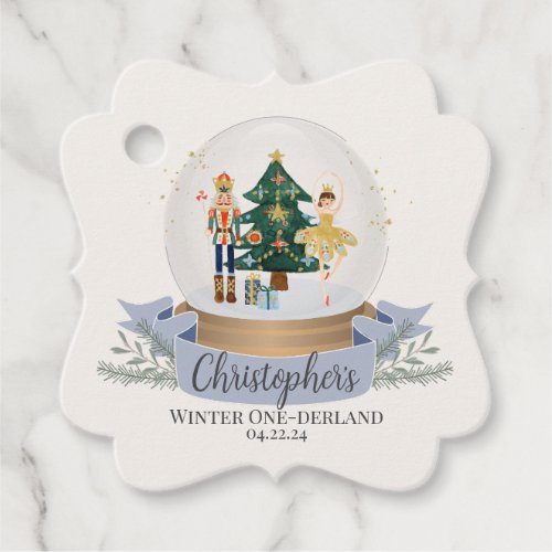 nutcracker winter onederland first birthday party favor tags