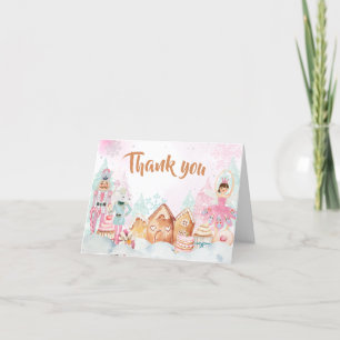 Nutcracker Winter Snowflakes Baby Shower Letterpress Thank You Card