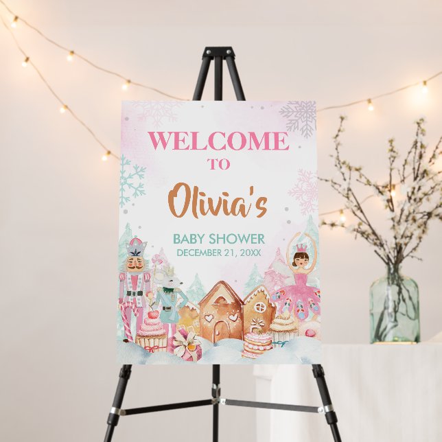 Nutcracker Winter Snowflakes Welcome Sign (In Situ (Stand))