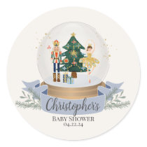 nutcracker winter wonderland baby shower classic round sticker