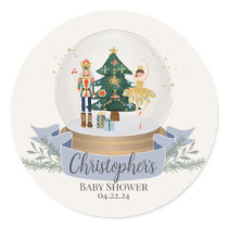nutcracker winter wonderland baby shower classic round sticker
