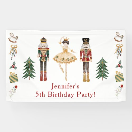 Nutcracker winter wonderland birthday party banner