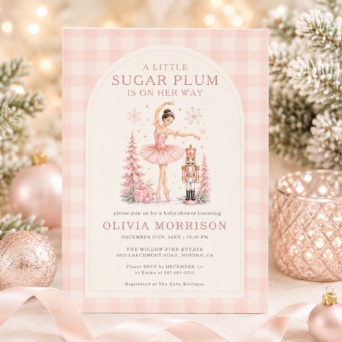 Christmas Nutcracker Winter Wonderland Pink baby shower invitation