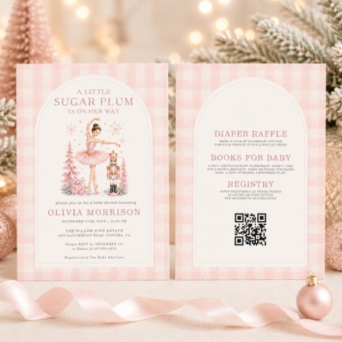 Christmas Nutcracker Winter Wonderland Red baby shower invitation