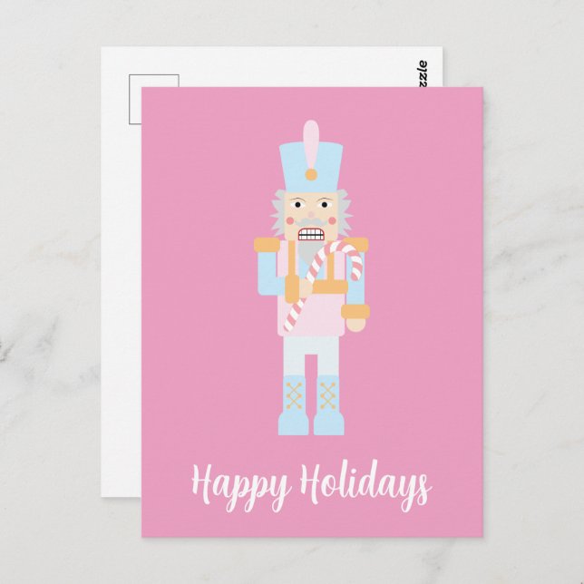Nutcracker with a Candy Cane with Greeting Postcard (Front/Back)