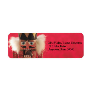 Nutcracker with acorn Christmas Label