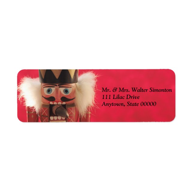Nutcracker with acorn Christmas Label (Front)