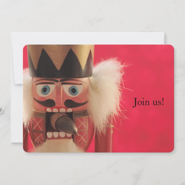 Nutcracker with acorn Christmas party Invitation (Front)