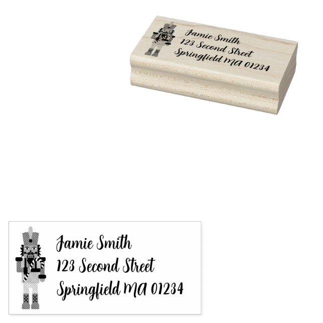 Nutcracker with Candy Cane Rubber Stamp (Stamped)