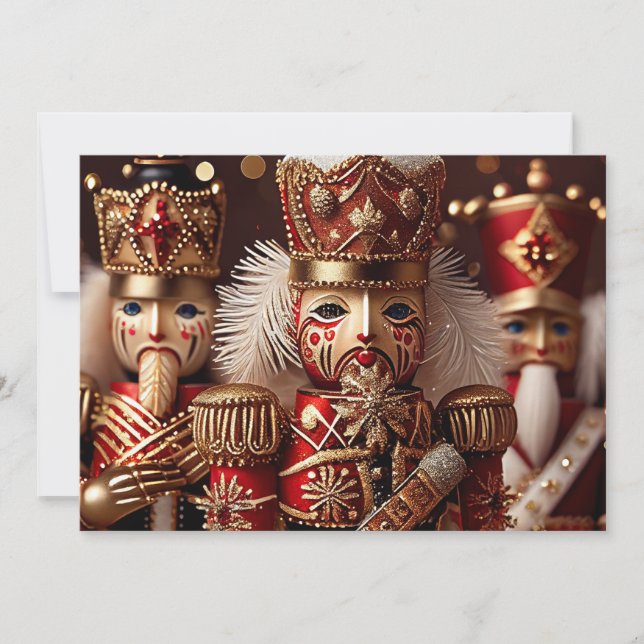 Nutcracker with Golden Crown Holiday Card (Front)