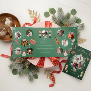 Nutcracker Year In Review 12 Family Photos Moments Tri-Fold Holiday Card